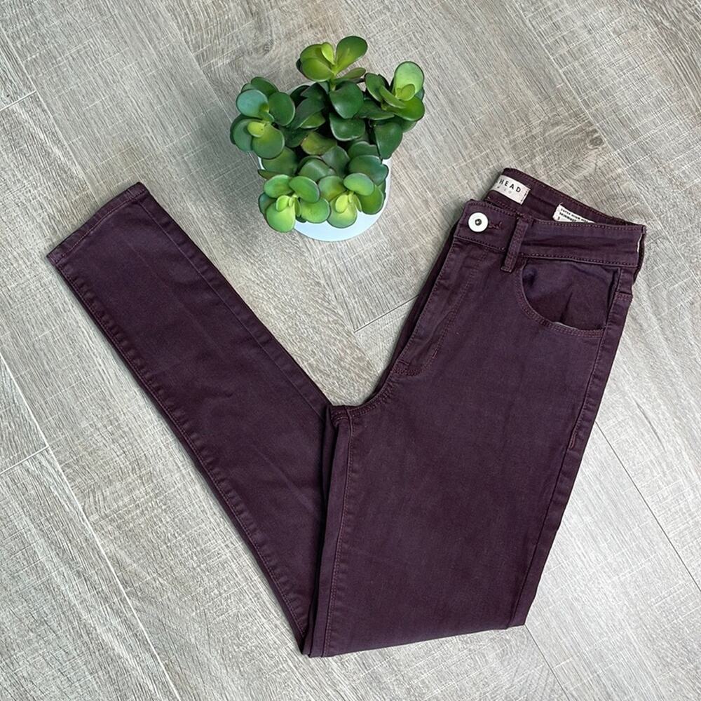 BULLHEAD Denim Co. Burgundy Super High Rise Skinniest Jeans Junior’s Size 5